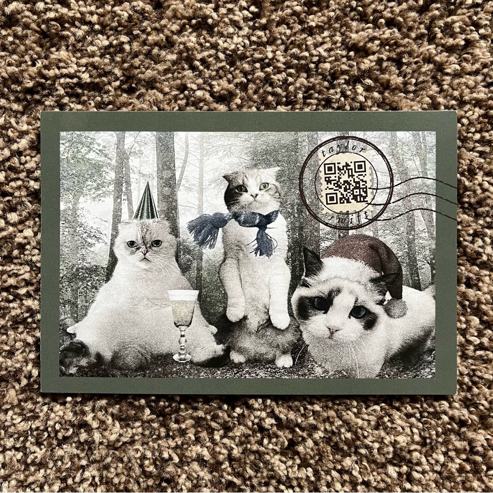 Taylor Swift holiday card postcard christmas